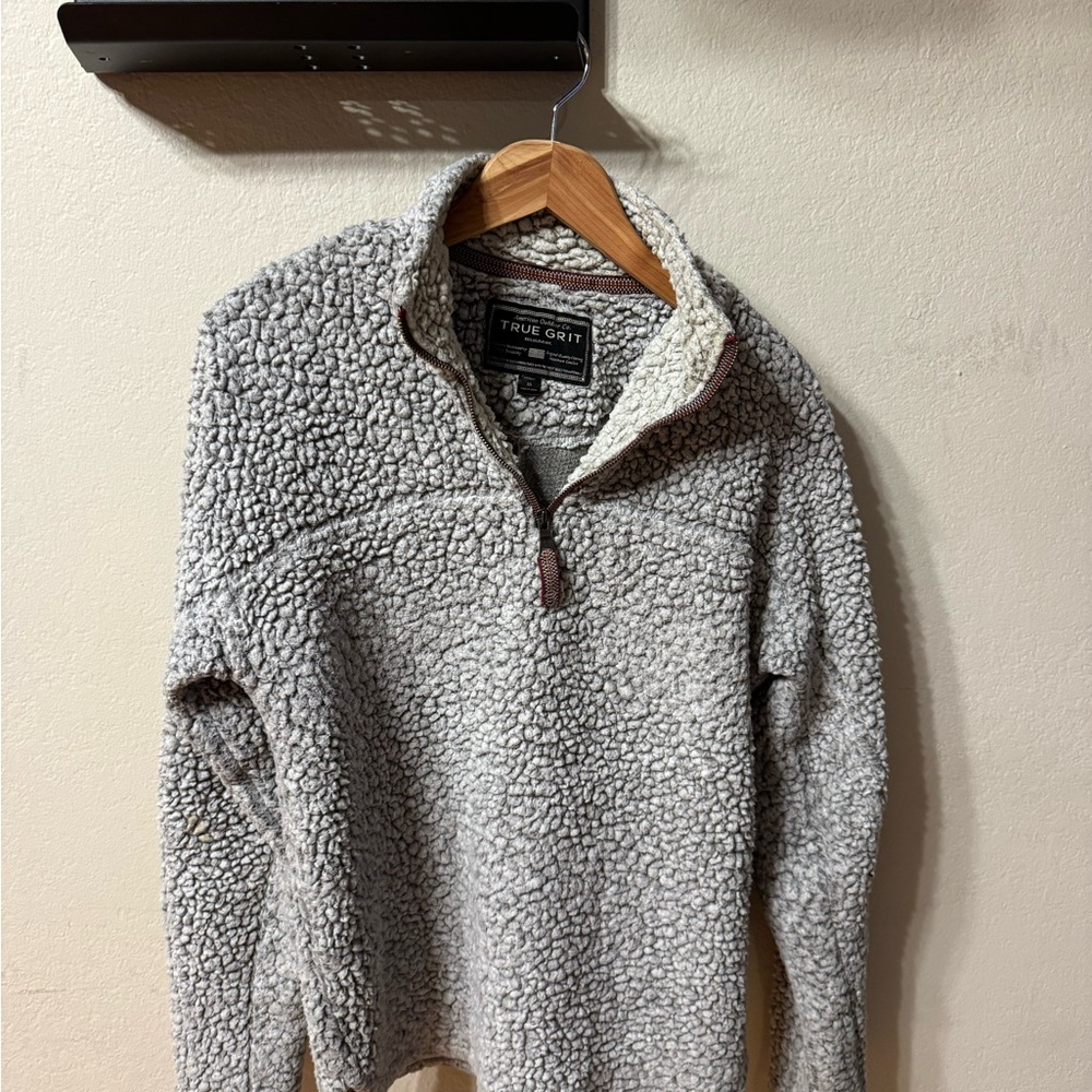 Men’s XS True Grit Soft Gray Fleece Jacket
